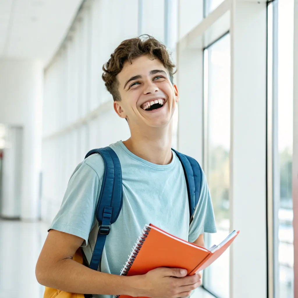 Enthusiastic student smiling